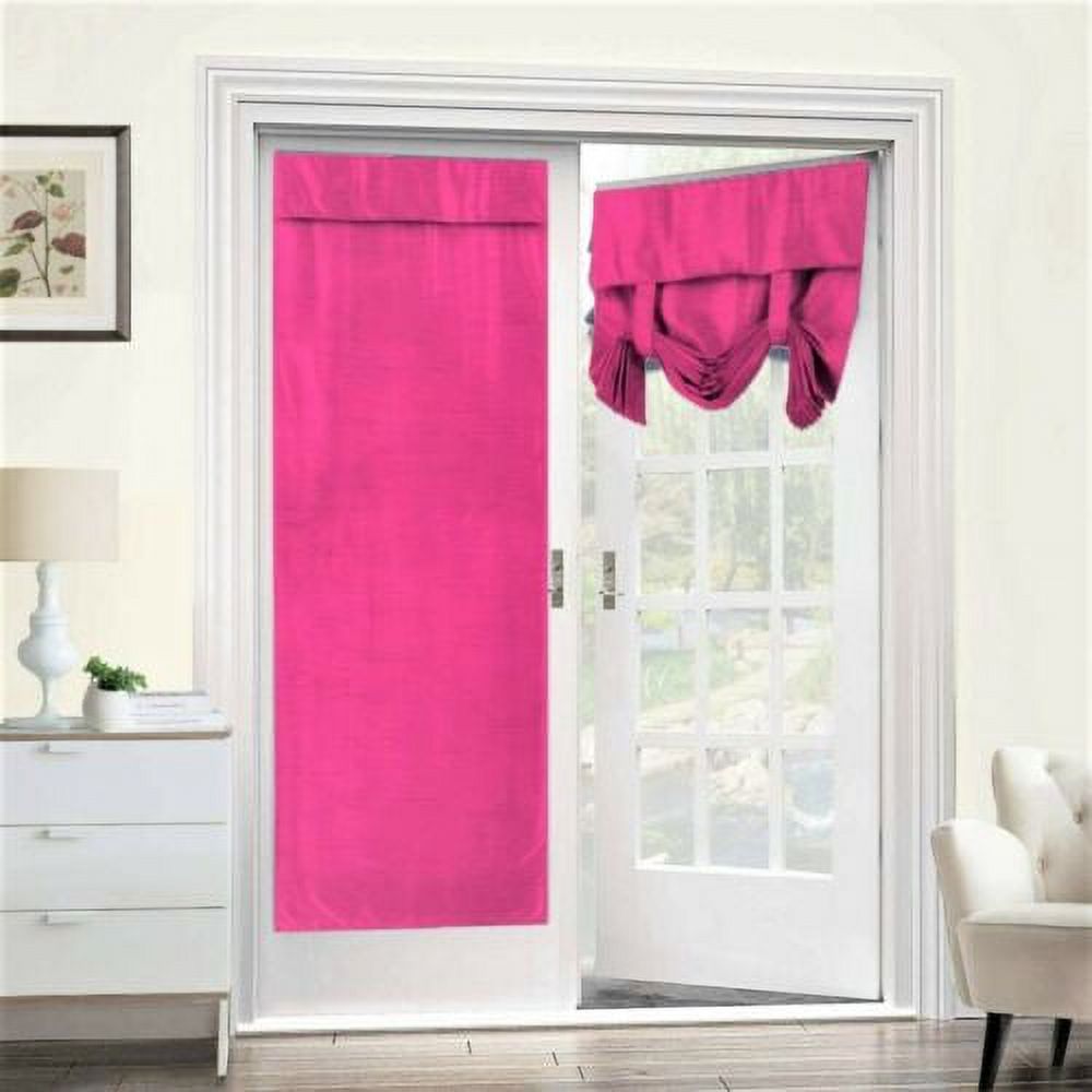 GABY HOT PINK Blackout Curtain for French Doors Solid Color Thermal