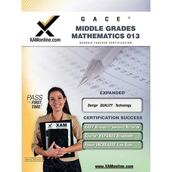Pre-Owned Gace Middle Grades Mathematics 013 Teacher Certification Test Prep Study Guide (Paperback) 1581973454 9781581973457