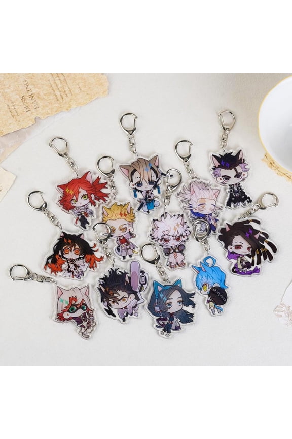 GACHIAKUTA Chibi Acrylic Keychain , Gachiakuta Anime Key Charm, Rudo Engine Zanka Cute Keyring, Manga Gift for Anime Fans, random 1 pack