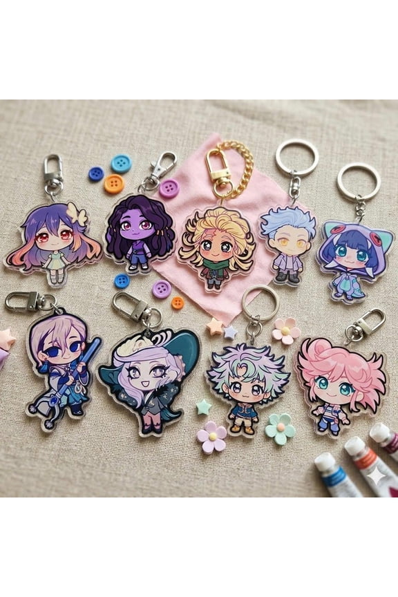GACHIAKUTA Chibi Acrylic Keychain Set, Gachiakuta Anime Key Charm, Manga Gift for Anime Fans