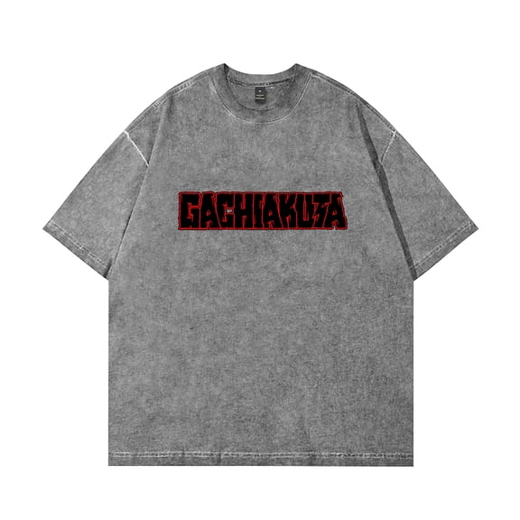 GACHIAKUTA cartoon T-shirt Retro washed design Cotton round neck short sleeve tops