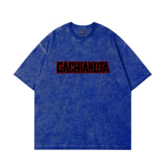 GACHIAKUTA cartoon T-shirt Retro washed design Cotton round neck short sleeve tops