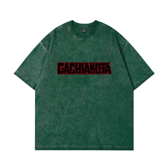 GACHIAKUTA cartoon T-shirt Retro washed design Cotton round neck short sleeve tops