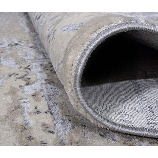 GAD Exclusive Sculpted Drop Stitch Modern Distressed Look Ultra Soft Pile Gray Beige Area Rug Living Room Rug - High Traffic Inside Rug - Stain & Fade Resistant (9' x 12'6")