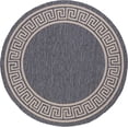 thumbnail image 1 of GAD Great American Distributors Premium Indoor/Outdoor Patio Greek Key Design Area Rug - Inside/Outside Stain & Fade Resistant Rug for The Porch, High Traffic Deck or Lanai (Grey Beige, 5'3" Round), 1 of 5