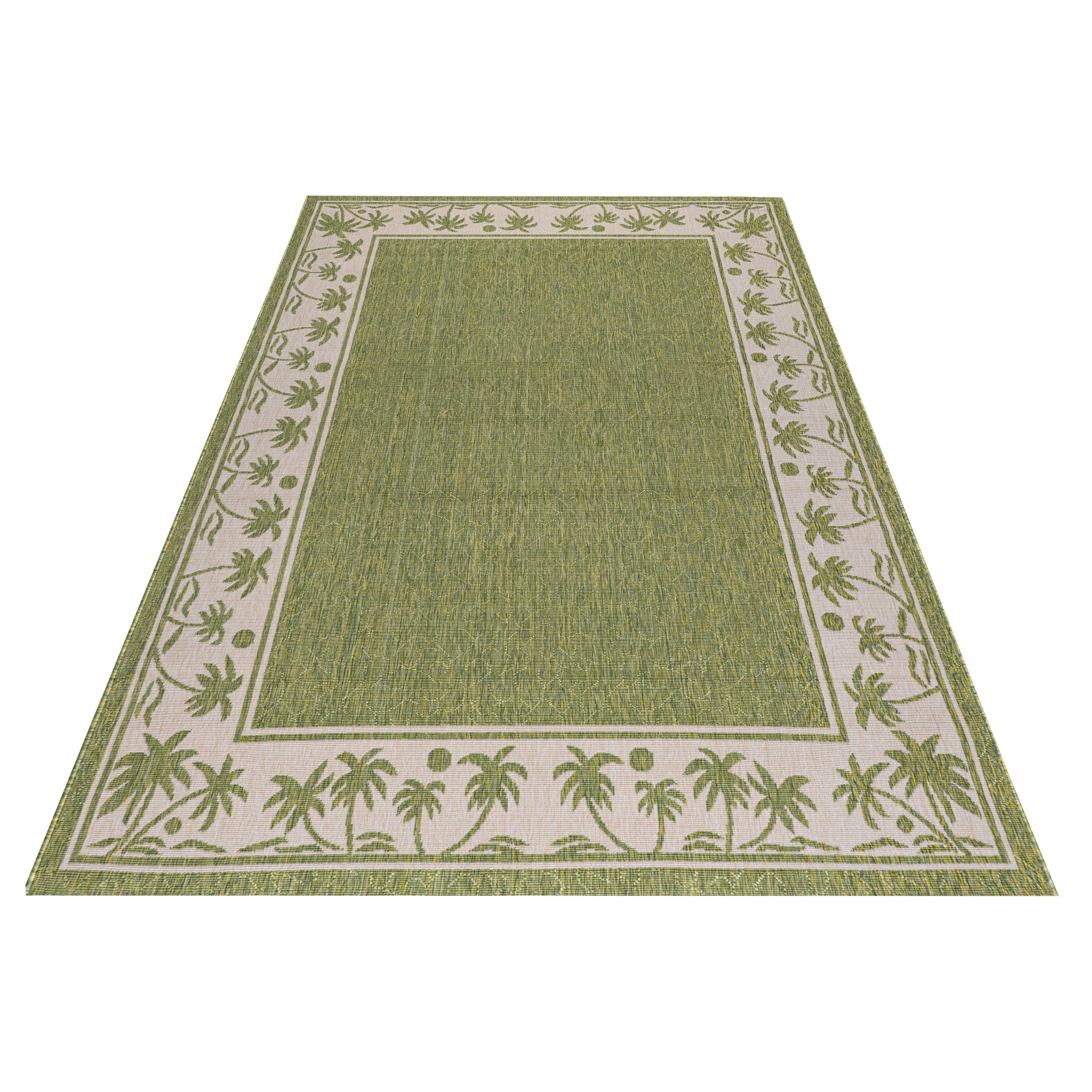 GAD Palms with Tropical Palms Premium Indoor Outdoor Area Rug 5'3