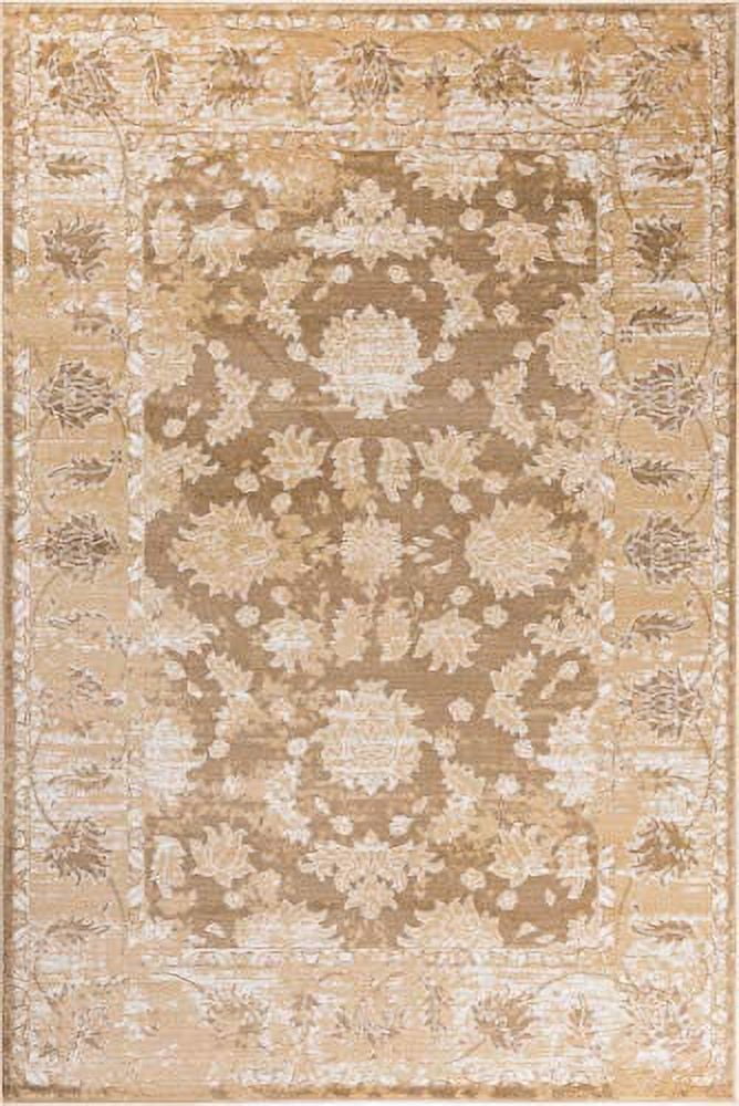 GAD Premium Indoor Contemporary Modern Low Pile Area Rug, Beige