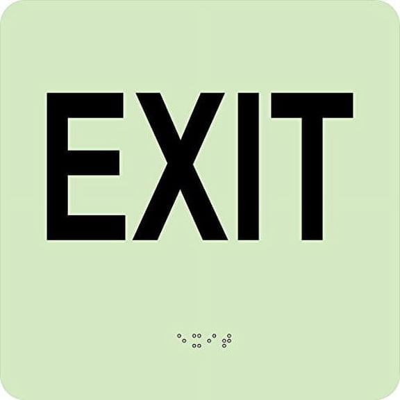 GADA101BK National Marker Glow Exit BRAILLE Sign