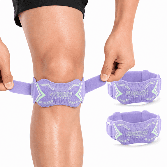 GADE 2-Pack Knee Strap, Adjustable Knee Brace Tendon Support Band for Running, Jumpers Knee