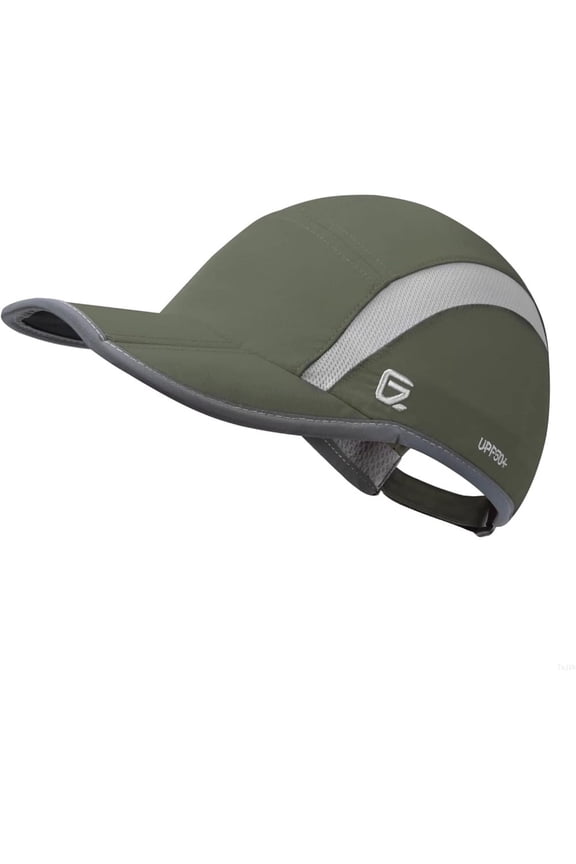 Folding, Reflective Design, Breathable Nylon Outdoor Sports Cap, Green, Adjustable