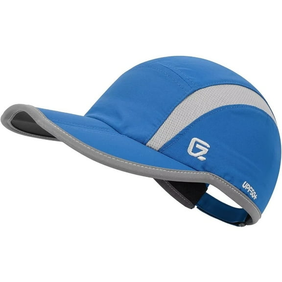 GADIEMKENSD UPF50+ Folding Outdoor Hat Unstructured Reflective Design Breathable Nylon Sports Cap