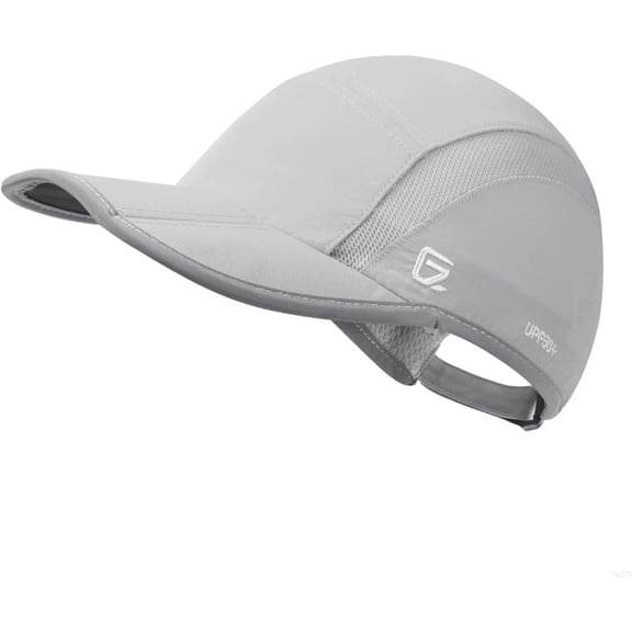 GADIEMKENSD UPF50+ Folding Outdoor Nylon Cap, Gray, Adjustable