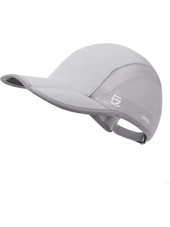 UPF50+ Folding Outdoor Nylon Cap, Gray, Adjustable