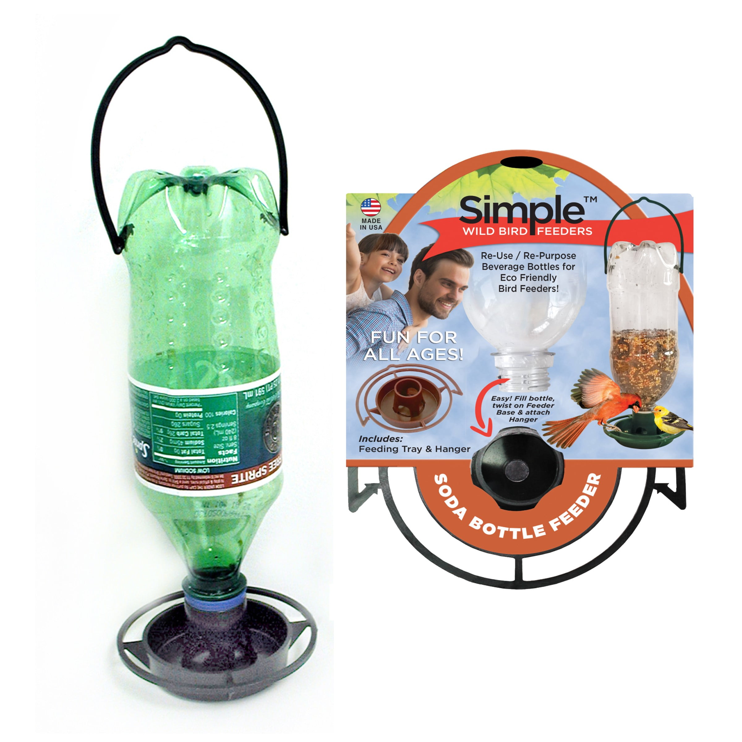 GADJIT Soda Bottle Bird Feeder Reuses Soda Bottles to Create Eco