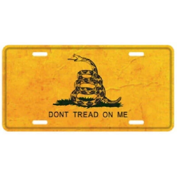 GADSDEN RATTLESNAKE DONT TREAD ON ME VINTAGE Aluminum Embossed License Plate