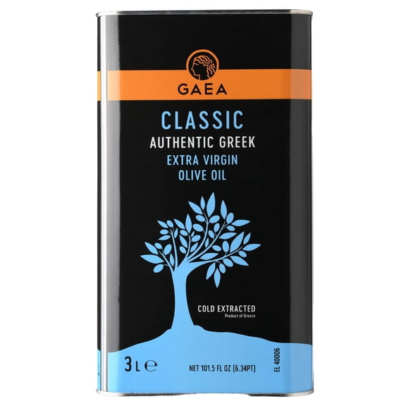 GAEA Classic Authentic Greek GGA1 Extra Virgin Olive Oil, 101.5 fl oz (3L) | Cold Extracted Olive Oil from Greece | Balanced Flavor for Cooking, Dressing & Dipping | Non-GMO, All-Natural