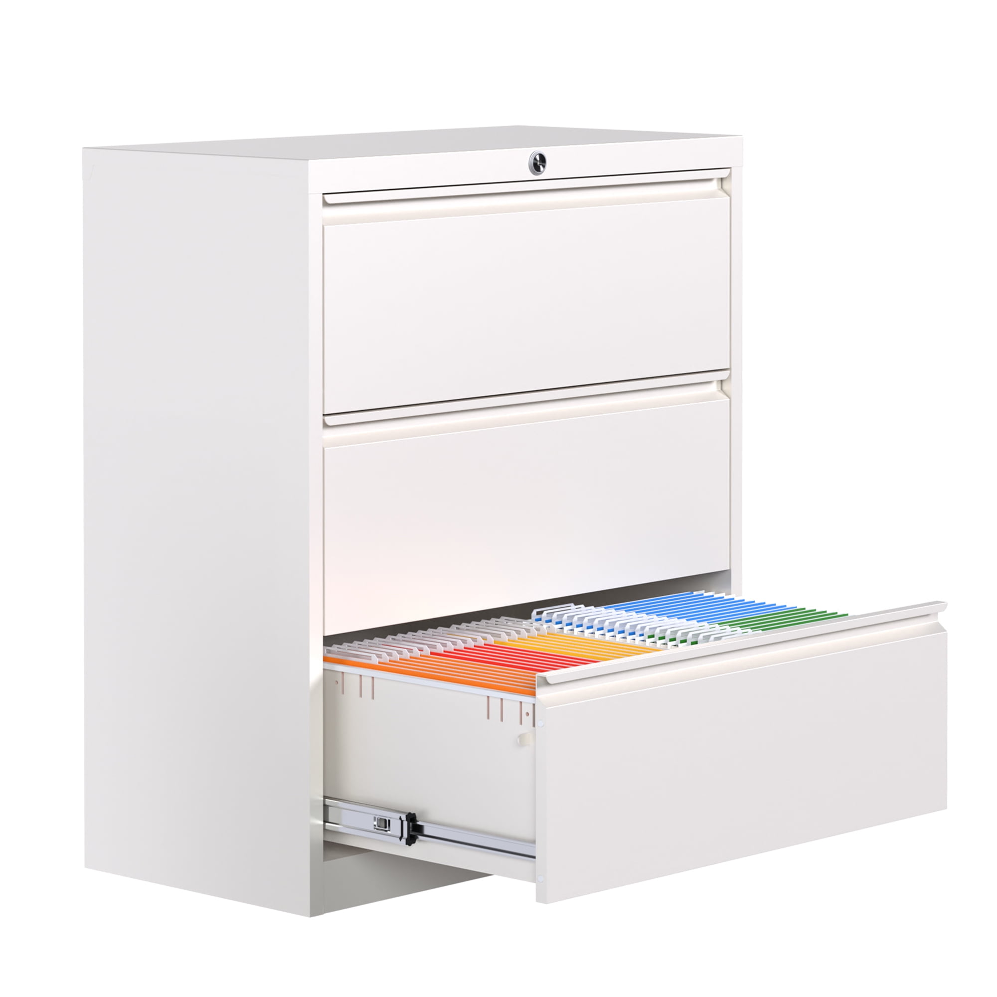 3 Drawer Lateral File Metal Filing with Lock, Locking Office Steel File