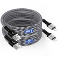 thumbnail image 1 of Compatible for iPhone Charger Cable, 2 Pack Fast USB Charging Cable 10FT, Nylon Braided Heavy Duty High Speed Data Sync Charger Cable Compatible for iPhone, White, 1 of 7