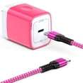 thumbnail image 1 of Compatible for iPhone USB C Charger Block, PD 20W Type C Block Charger Plug with 6FT Charging Cable, USB C Brick Cube Wall Charger Adapter Fast Charger Station Compatible for iPhone, Pink, 1 of 6