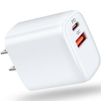 Type C Charger Block, PD QC 20W USB C Wall Charger Fast Charging Power Station, Type C Charging Block USB C Brick Cube Power Adapter Charger Station Compatible for iPhone Samsung Android, White