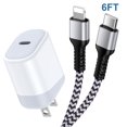 thumbnail image 1 of Compatible for iPhone Charger, USB C Charger Block with 6FT Type C Charging Cable, USB C Wall Charger Adapter Plug Type C Brick Box Charger Station Compatible for iPhone, White, 1 of 8