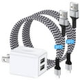 thumbnail image 1 of Compatible for iPhone Charger, 2.1A Dual Port Charger Block+2 Pack Charging Cable 6FT, Wall Charger Block USB Brick Box Phone Fast Charger Station Power Base Compatible for iPhone, White, 1 of 7