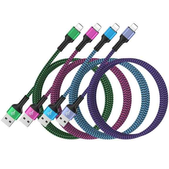 Compatible for iPhone Charger Cable, 4 Pack Fast USB Charging Cable 6FT, Nylon Braided Heavy Duty High Speed Data Sync Charger Cable Compatible for iPhone, Mixed C