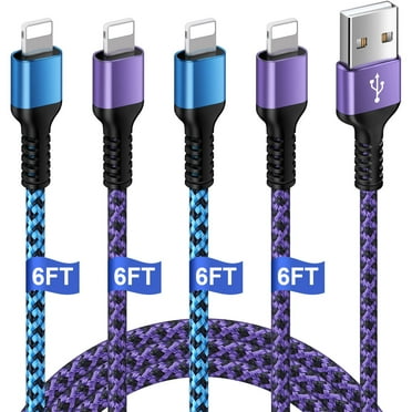 GAEF USB Charger Charging Cable,4Pack Nylon Braided Charger Cord,6FT Long Charger Cable Fast Charging Cord, Fast Charging Cable Cord 480 Mbps High Speed Data Sync Cable Compatible iPhone