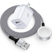 GAEF Magnetic Watch Charger Fast Charging, Smart Watch Charging Cable 3.3FT with USB Charger Block Compatibel for iWatch 10/9/8/7/6/SE/SE2/5/4/3/2/1, White
