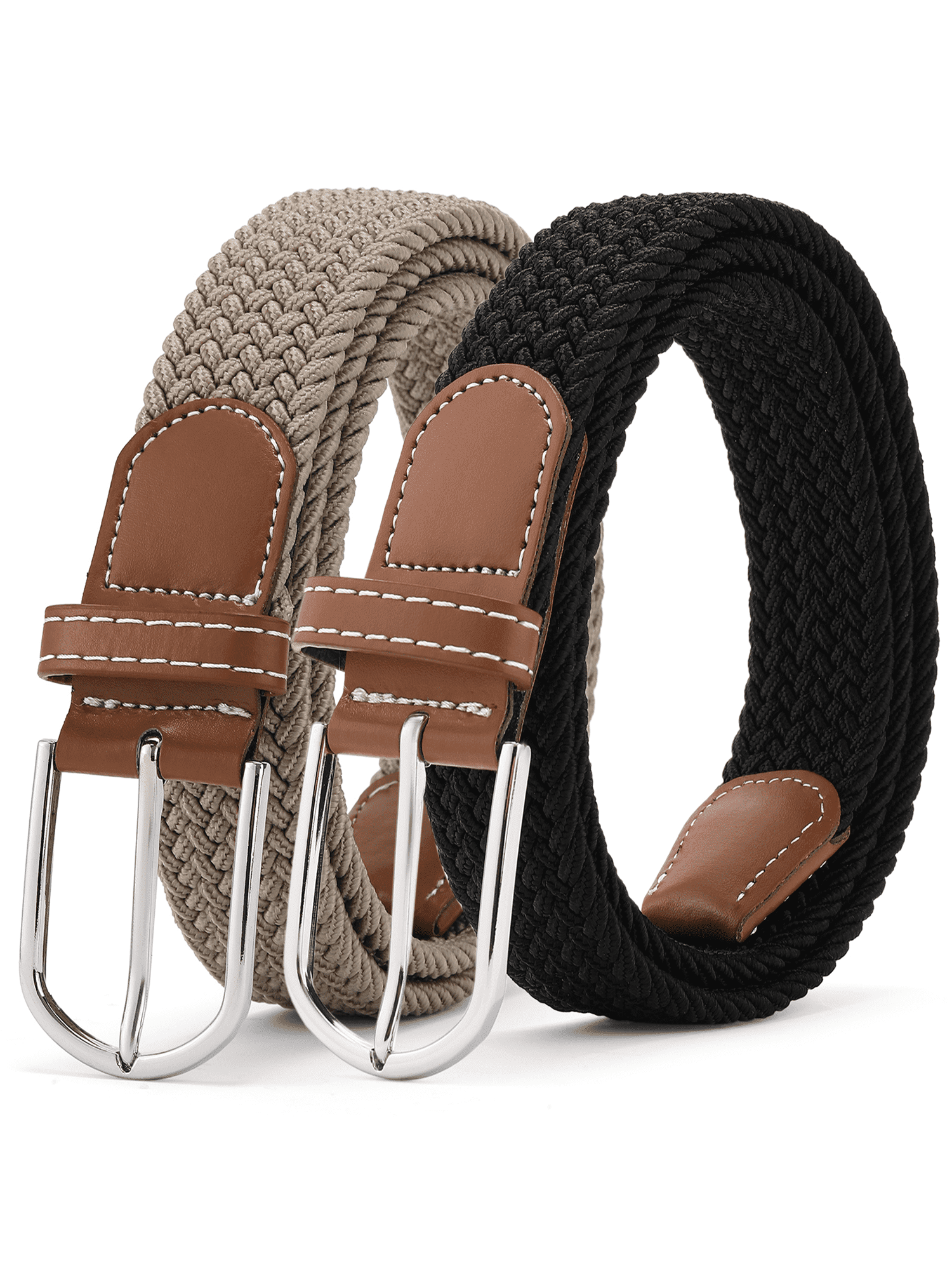 GAEKEAO Pack Elastic Braided Belt for Men1 3/8