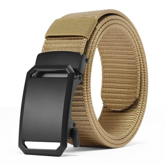 GAEKEAO Belt for Men Stretch Nylon Ratchet Belt Web Work Men Belts with Automatic Slide Buckle，Adjustable Trim to Fit