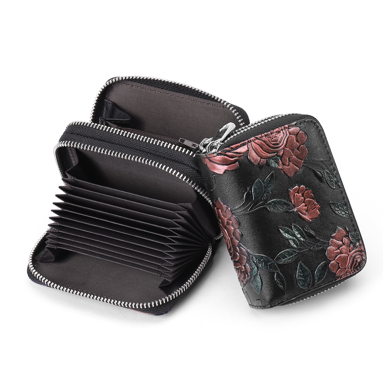 Double zip accordion wallet hotsell