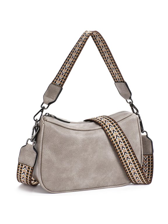 Women's Shoulder Bag, Medium Handbag, Women's Leather Crossbody Bags with Adjustable Coloured Strap