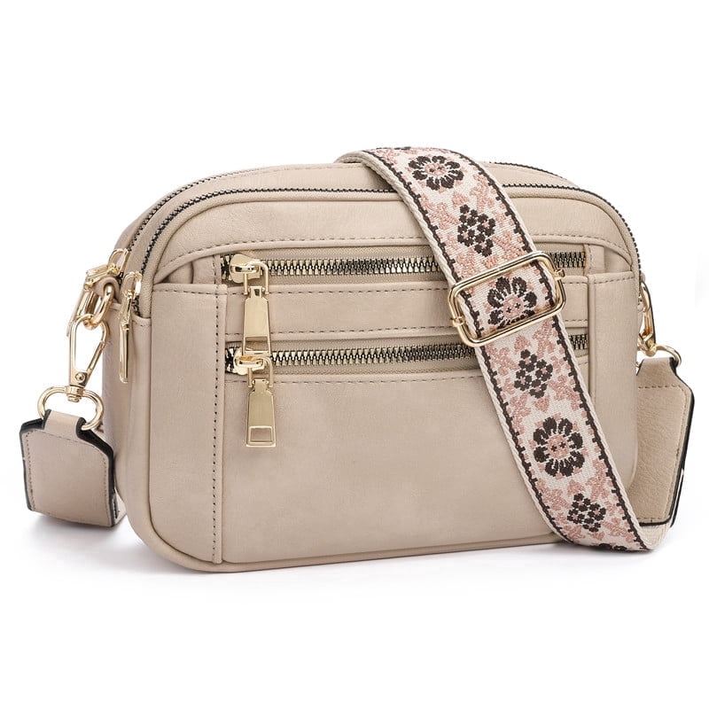 GAEKEAO Women’s Leather Crossbody Purse with Detachable Shoulder Strap and Multi Pockets