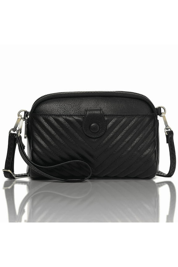 Crossbody Bags for Women Leather Shoulder Purse Cross Body Bag Handbag with Wristlet Top Zipper