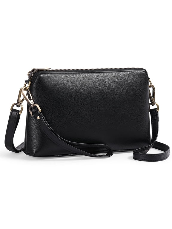 Crossbody Bags for Women RFID Blocking Leather Shoulder Purse with Adjustable Strap & Top Zipper