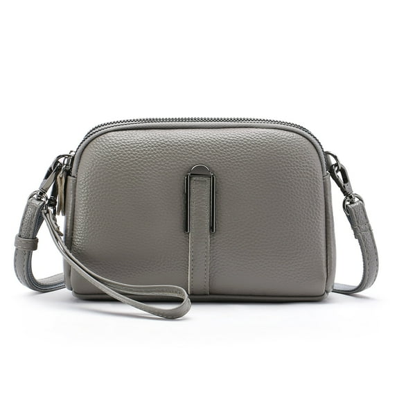 GAEKEAO Crossbody Bags for Women Small Genuine Leather Shoulder Purse Cross Body Bag with Wristlet Top Zipper