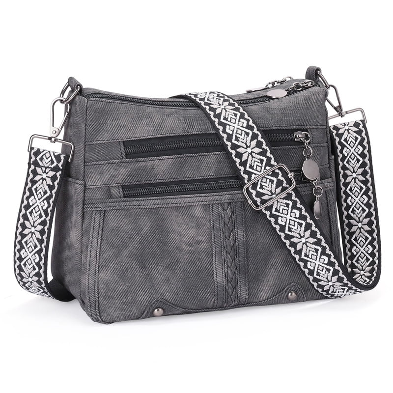 GAEKEAO Crossbody Bags for Women Soft Leather Large Capacity Multi Pocket Shoulder Purse with Adjustable Strap