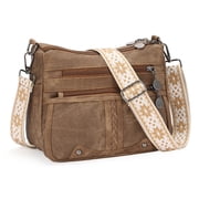 Crossbody Bags for Women Soft Leather Large Capacity Multi Pocket Shoulder Purse with Adjustable Strap