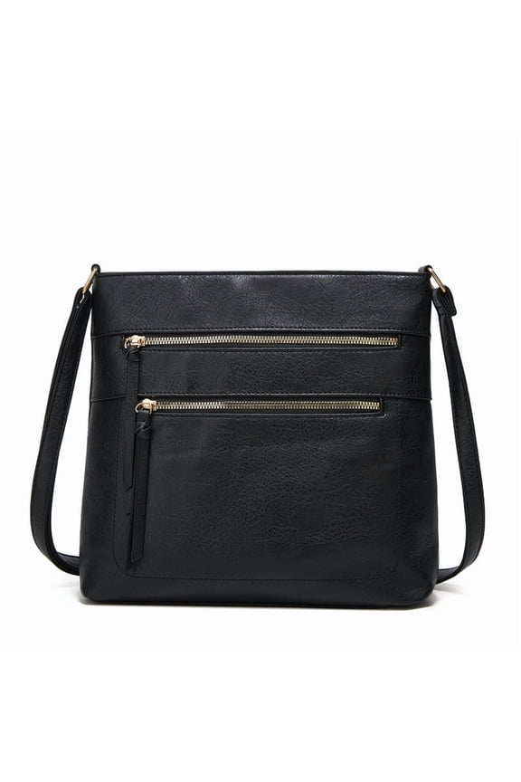 Crossbody for Women Vegan Leather Casual Satchel Bag Shoulder Purse with Side Pockets and Adjustable Strap