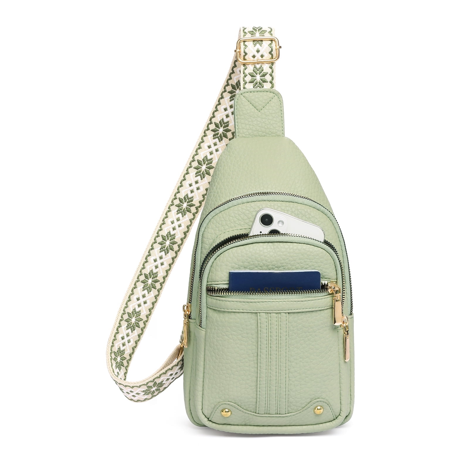 GAEKEAO Crossbody Sling Bag for Women, Travel Leather Crossbody Bags Fanny Packs for Women Small Crossbody Purse Chest Bag