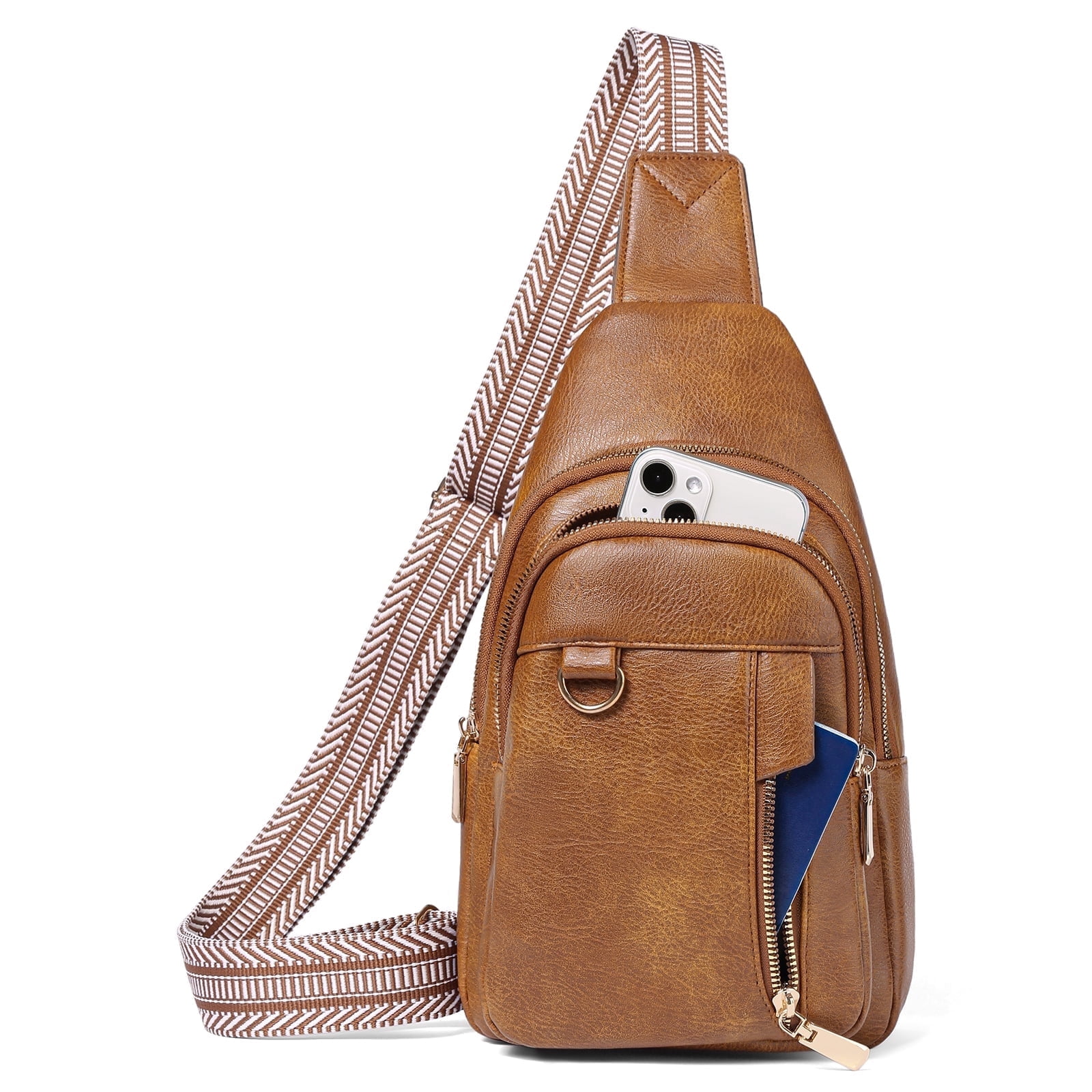 GAEKEAO Sling Bag for Women Crossbody Bags Fanny Pack Vegan Leather Chest Bag Travel Shoulder Belt Purse Backpack Gifts