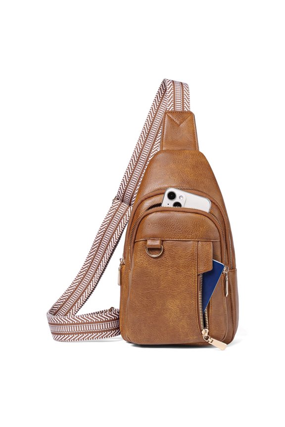 Sling Bag for Women Crossbody Bags Fanny Pack Vegan Leather Chest Bag Travel Shoulder Belt Purse Backpack Gifts