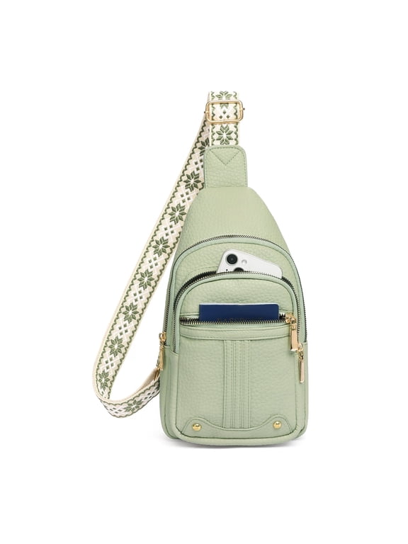 Sling Bag for Women Crossbody Bags Fanny Pack Vegan Leather Chest Bag Travel Shoulder Belt Purse Backpack Gifts