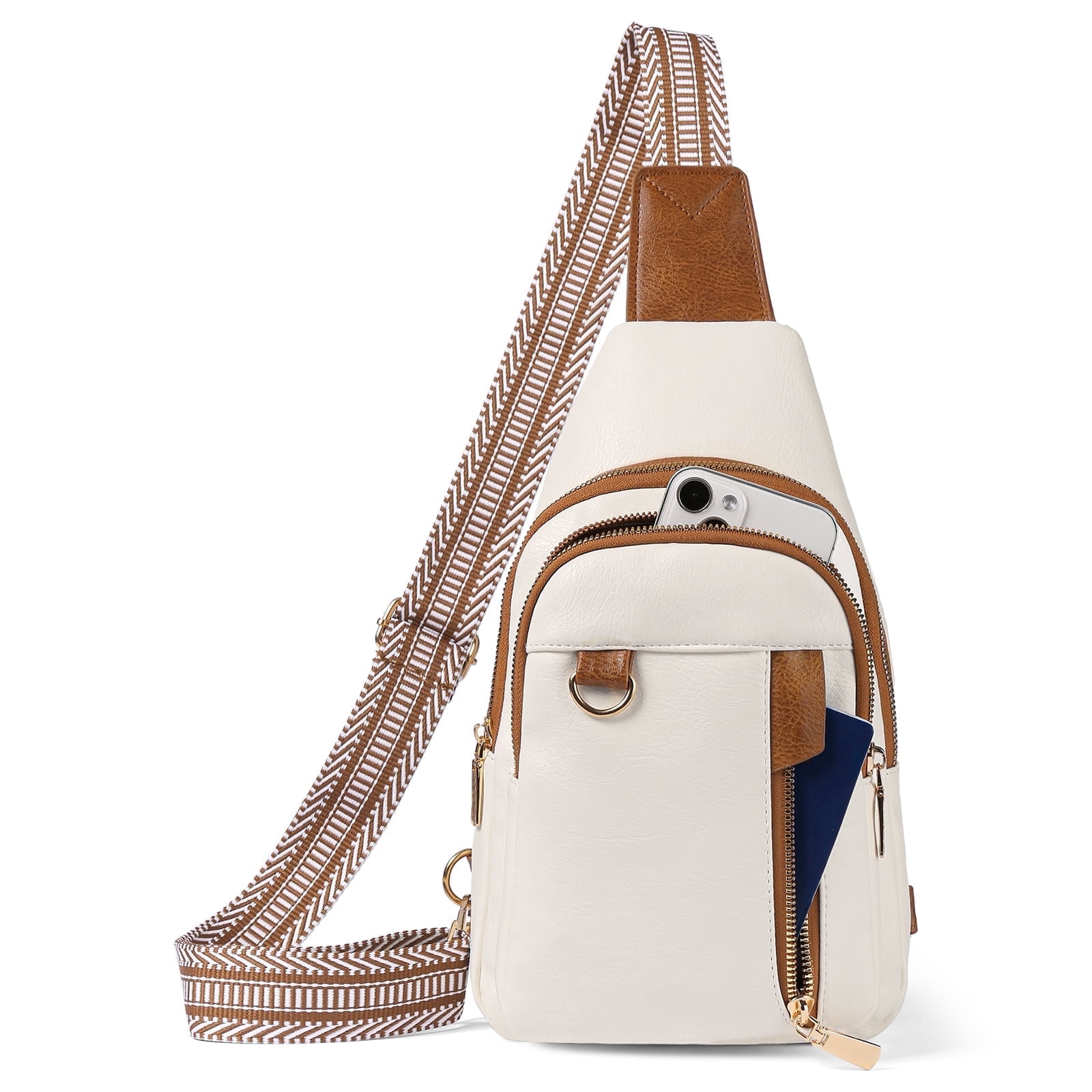 GAEKEAO Sling Bag for Women Crossbody Bags Fanny Pack Vegan Leather Chest Bag Travel Shoulder Belt Purse Backpack Gifts