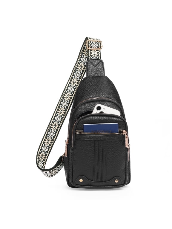 Sling Bag for Women Crossbody Bags Fanny Pack Vegan Leather Chest Bag Travel Shoulder Belt Purse Backpack Gifts