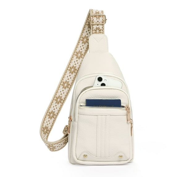 GAEKEAO Crossbody Sling Bag for Women, Travel Leather Crossbody Bags Fanny Packs for Women Small Crossbody Purse Chest Bag