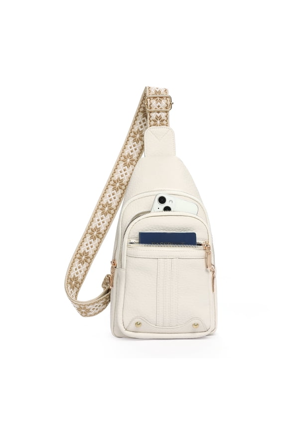 Crossbody Sling Bag for Women, Travel Leather Crossbody Bags Fanny Packs for Women Small Crossbody Purse Chest Bag