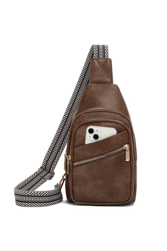 Sling Bag for Women Vegan Leather Crossbody Bags Fanny Pack Chest Pack Small Backpack Travel Purse Shoulder Bag