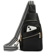 GAEKEAO Sling Bag for Women Vegan Leather Crossbody Bags Fanny Pack Chest Pack Small Backpack Travel Purse Shoulder Bag